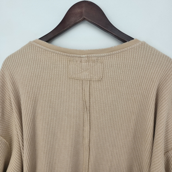 Free People We The Free Buttercup Thermal Top Windswept Leaves Oversized Small - Picture 9 of 15